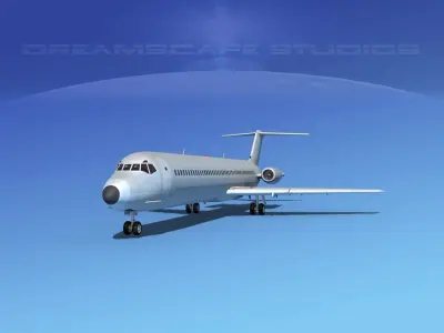 Douglas DC-9-50 Bare Metal 3D model