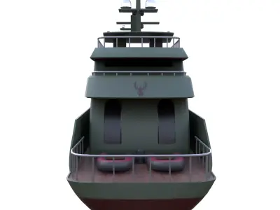 Luxury Motor Yacht Modern Stealth Vessel PBR Low-poly 3D model