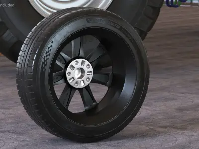 Toyota Car Wheel Rim Carrying Michelin Tire 3D model