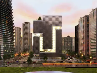 Tower in a city FULL Residential building Corona 3D model