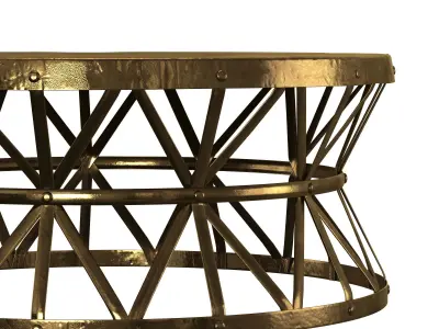 Brass Hammered Coffee Table 3D model