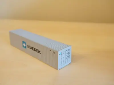 Pre supported H0 1 87 scale 40ft container 3D print model
