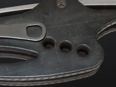 Switchblade Knife Low-poly Game-Ready PBR 3D Model Low-poly 3D model