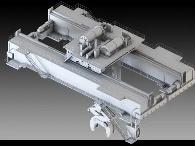 16 Overhead Cranes- Vol 02- High detail 3d models Low-poly 3D model