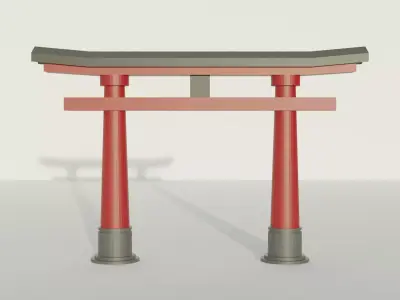 japanese gate Low-poly 3D model