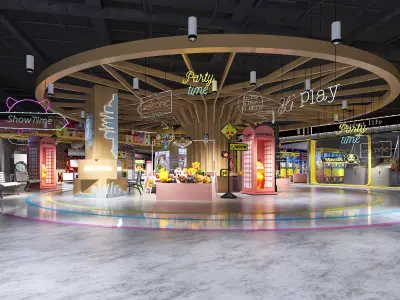 Industrial-style shopping mall - amusement park - toy store 3D model