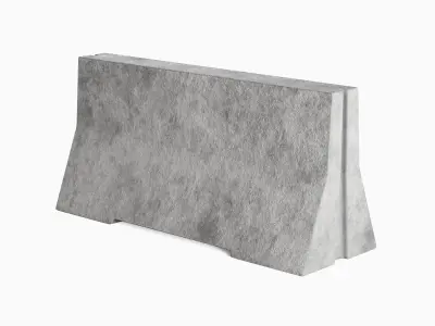 Concrete Barrier B 01  Low-poly 3D model