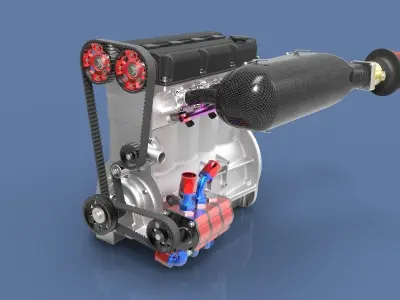 Race engine Super 2000 Rally 3D model