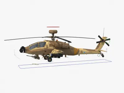 AH64E Apache Longbow Helicopter Rigged Collection 3D Model Pack