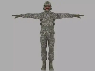 Rigged Soldier 04 3D model