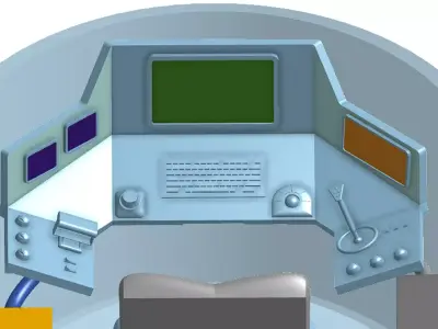 UFO with internal structures Free 3D model