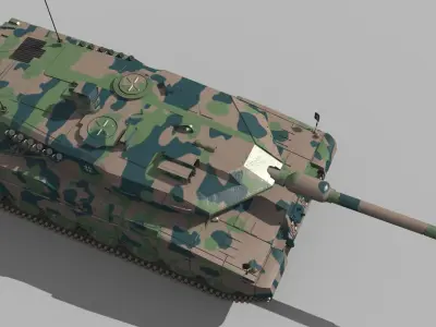 Leopard 2 A Tank 3d model - animated 3D model