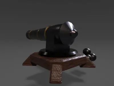 Cannon Low-poly 3D model 19