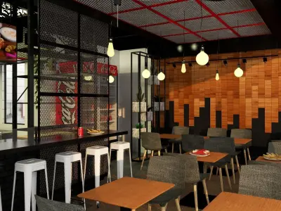 restaurant design 3D model purchase