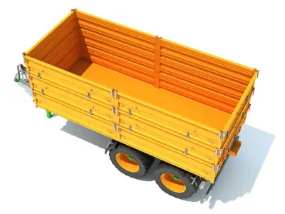 Farm Tractor Trailer 3D model