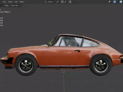 Vintage Orange Porsche 911 3D model