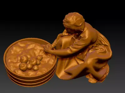 Refugees of the Korean War 3D model