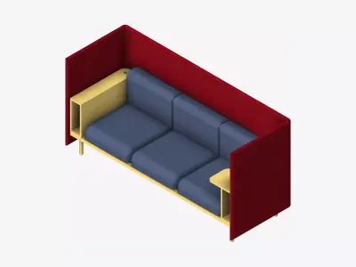 Sofa - Contemporary - Flame - Armrest Shelf - Left Work Shelf Low-poly 3D model purchase
