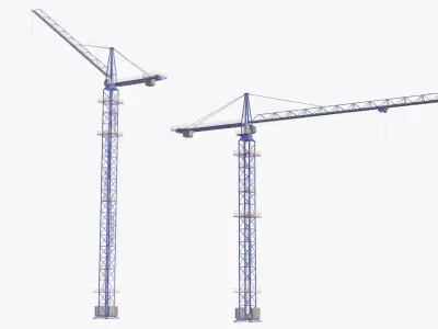 Tower Crane Modular - Blue Low-poly 3D model