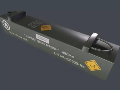 Ammo box tank shell 120mm Low-poly 3D model