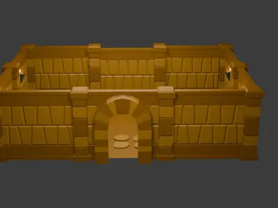 Modular Low Poly Medieval Hous Low-poly 3D model