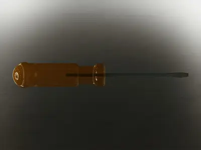 Flat Tip Screw Driver 2mm x 130mm Overall 3D model