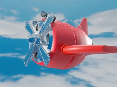 Cartoon plane 3D model 3D model