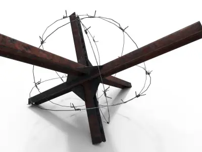 antitank hedgehog spines PBR Low-poly 3D model