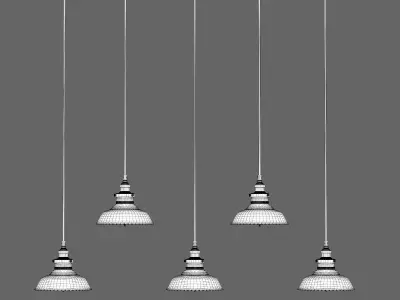 Factory Filament Clear Glass Barn Rectangular Pendant 3D model