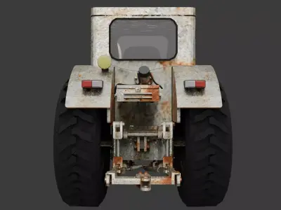 T-40 Tractor Low-Poly Rusted Low-poly 3D model