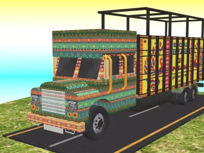 Indian Truck Model 6 Low-poly 3D model