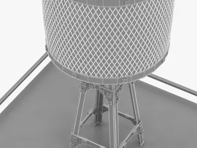 industrial table lamp on table 3D model