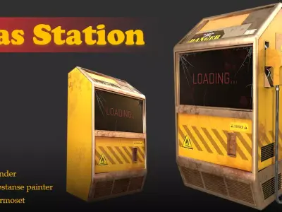 Gas Station 3D model purchase