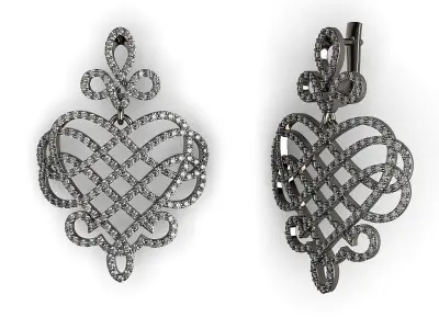 Vintage Diamond Earrings 3D print model