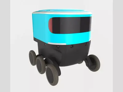Amazon Delivery Scout Robot Low High Subdiv Low-poly 3D model