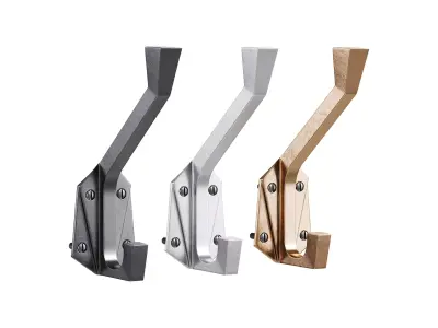 Renovator Supply Heavy Duty Coat Hooks Double Hook Coat Hanger 3D model