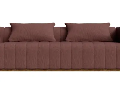 Red Stripe Sofa 3D model
