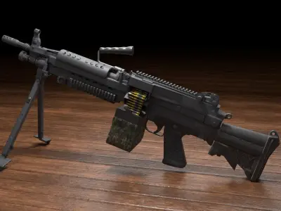 M249 Squad Automatic Weapon Low-poly 3D model