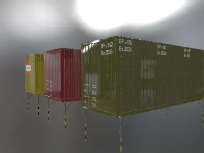 Container package Low-poly 3D model