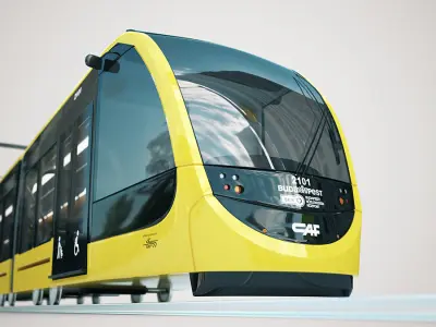 CAF Urbos tram 4k texture PBR ready Low-poly 3D model