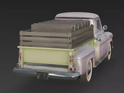 Realistic 50s Classic Pickup Truck 3D Model Low-poly 3D model