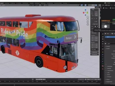 Wrightbus Routemaster Ride With Pride  livery Low-poly 3D model