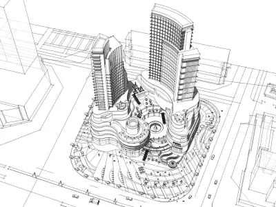 Sketchup Commercial Complex 185 3D model