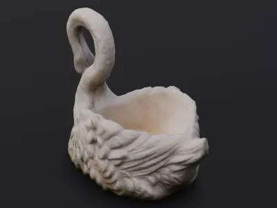 Swan Sculpture 3D Model  Low-poly 3D model