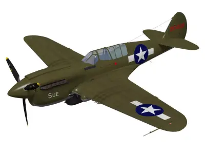 Curtiss P-40N Warhawk 3D model buy