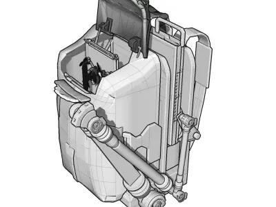 Robotic Backpack and Drone Launch Station 3D model