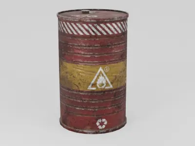 BARREL GAME READY hazard Low-poly 3D model