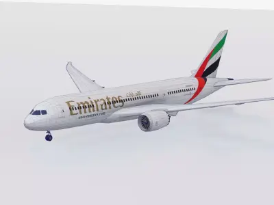 Boeing 787 Dreamliner Emirates  Low-poly 3D model