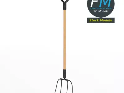 Four-tined pitchfork 3D model