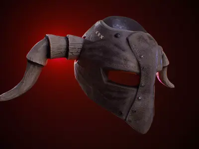 Horn Helmet Low-poly 3D model
